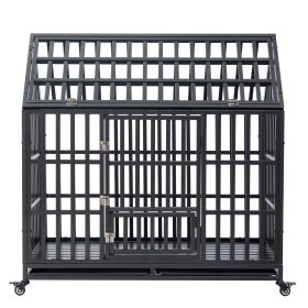 Heavy Duty Dog Cage pet Crate with Roof & window on roof