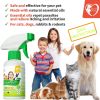 Natural Flea and Tick Home Spray for Dogs Cats Ferret Mosquito Bug Repellent Carpet Flea Killer Pet Pest Control House Flea Treatment Indoor Organic P